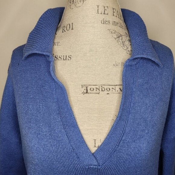 Zara blue knit polo sweater - Picture 6 of 6